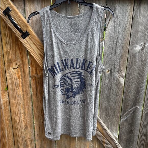 Gray Milwaukee Graphic Tank Top with Bottle Opener Large - Picture 1 of 5